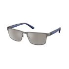 Polo Ralph Lauren Matte Black+Royal Blue Rubber Light Grey Mirror Silver (57) 0PH3155