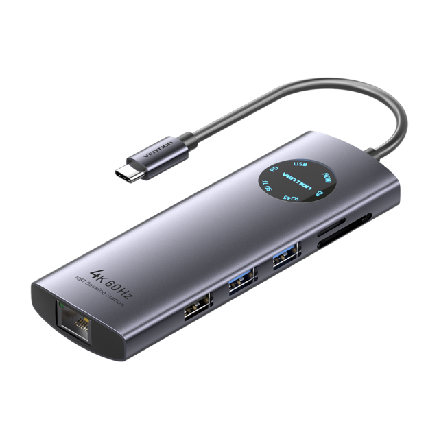Hub Vention 10 en 1 USB-C a DP/HDMI - RJ45 Docking station 