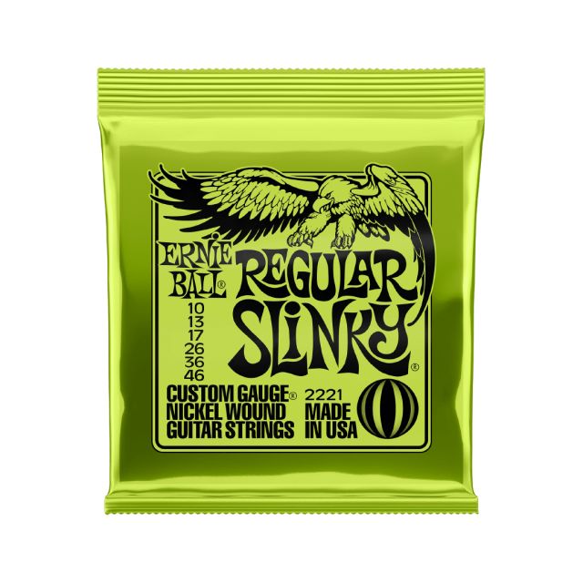 Juego de Cuerdas de Guitarra Electrica 10/46  Ernie Ball Nickl Reglr