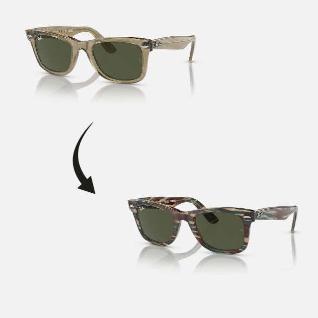 Ray-Ban Wayfarer Photo Striped Grey Green (50) 0RB2140