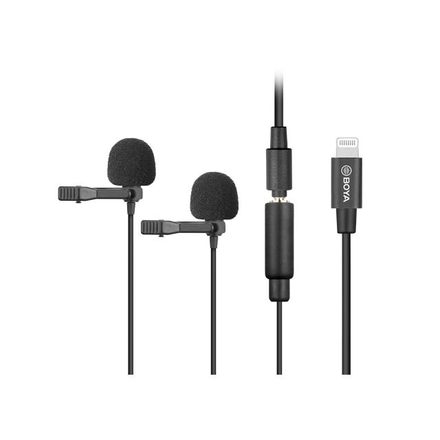 Microfono Lavalier Dual para iOS Boya BY-M2D