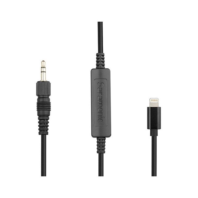 Conector Saramonic LC-C35 con bloqueo de 3,5 mm a cable de salida Lightning certificado por Apple