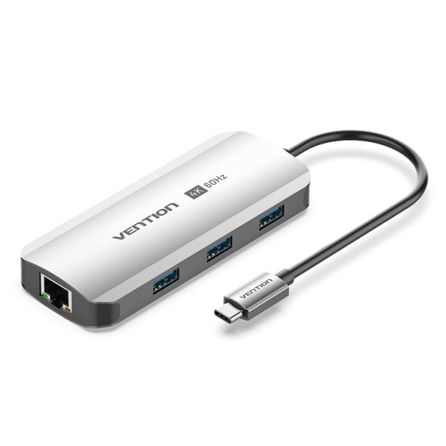 HUB Vention USB-C a HDMI/USB 3.0 x3/RJ45/PD 