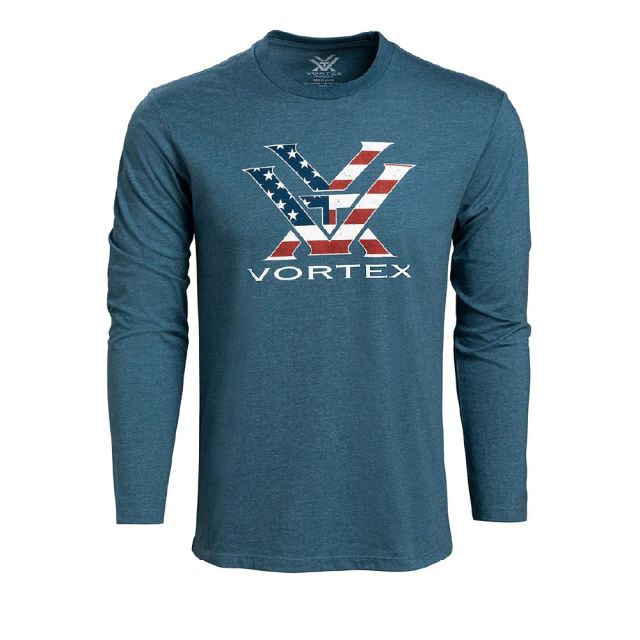 Polera Manga Larga Vortex Optics Stars and Stripes Azul 